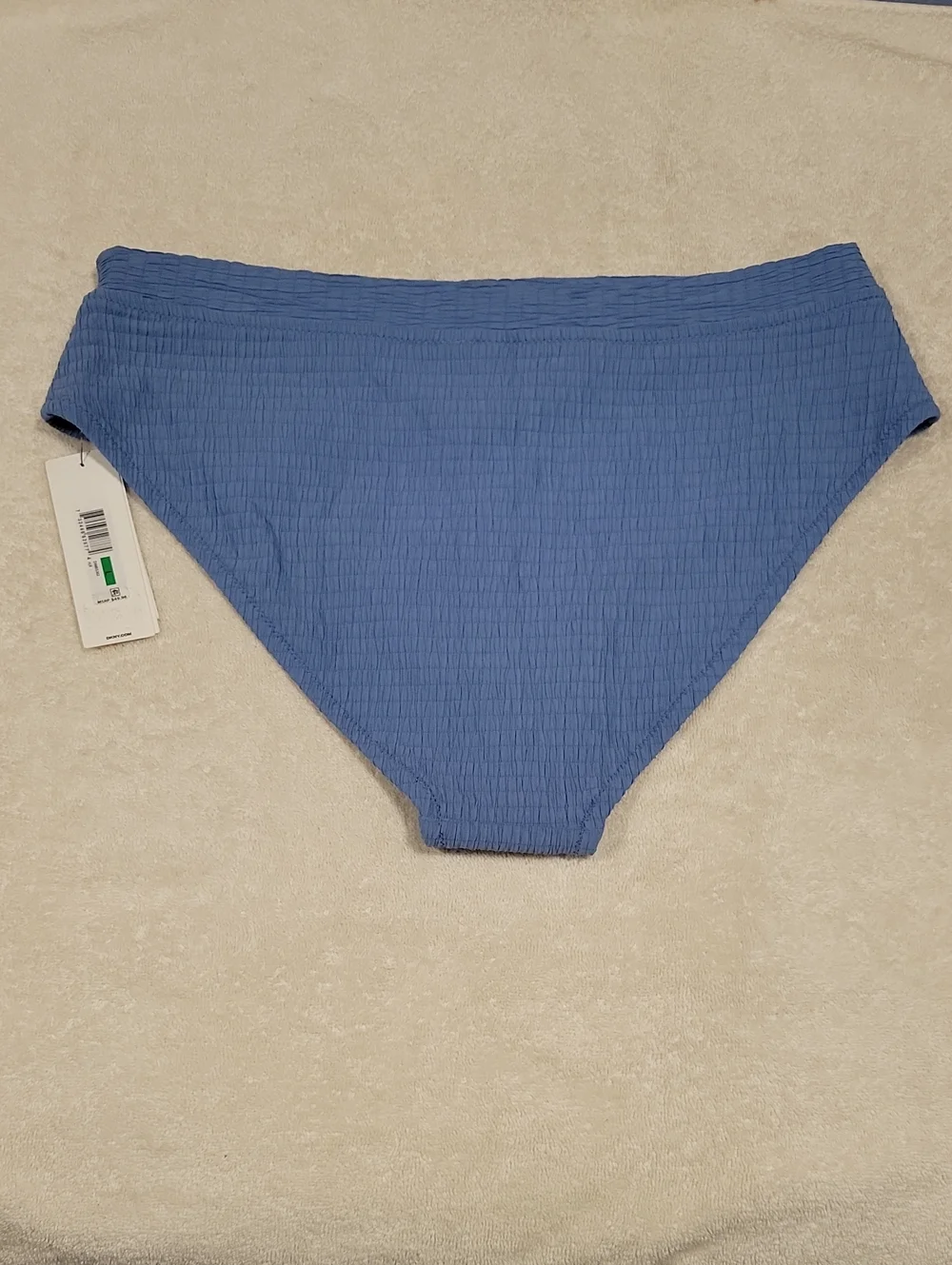 DKNY Light Blue High-Rise Ribbed Swim bottom, NWT